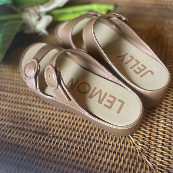 Lemon Jelly Gaia Platform sandal bronze metal NWOB size 39/8 US - Picture 12 of 12